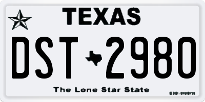 TX license plate DST2980