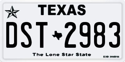 TX license plate DST2983
