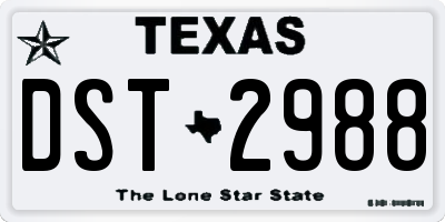 TX license plate DST2988