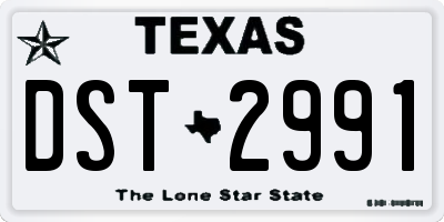 TX license plate DST2991