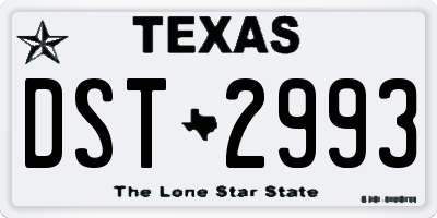 TX license plate DST2993