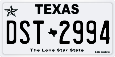 TX license plate DST2994