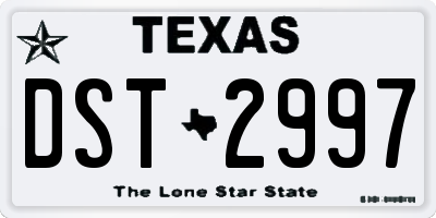 TX license plate DST2997