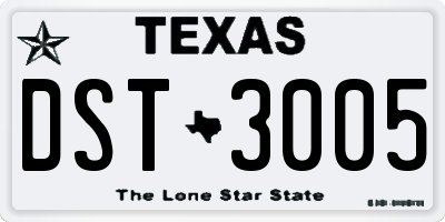 TX license plate DST3005