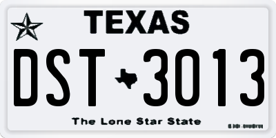 TX license plate DST3013
