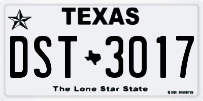 TX license plate DST3017