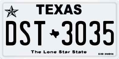 TX license plate DST3035
