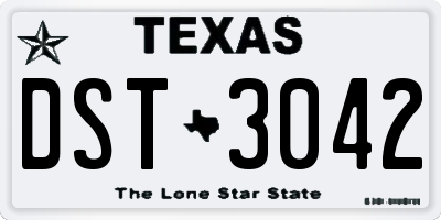 TX license plate DST3042