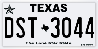 TX license plate DST3044