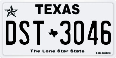 TX license plate DST3046
