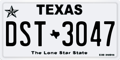 TX license plate DST3047