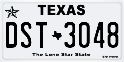 TX license plate DST3048