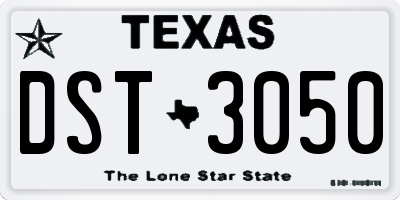 TX license plate DST3050