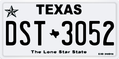 TX license plate DST3052
