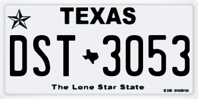 TX license plate DST3053