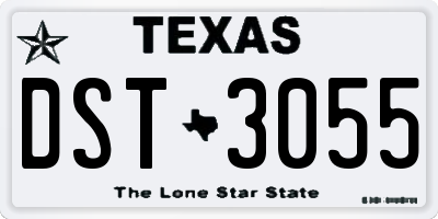 TX license plate DST3055