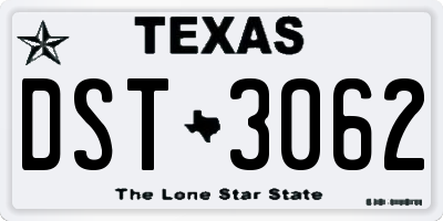 TX license plate DST3062