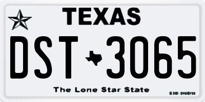 TX license plate DST3065