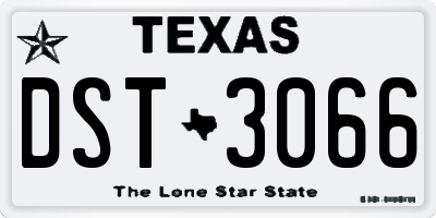 TX license plate DST3066