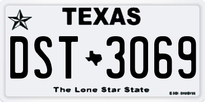 TX license plate DST3069