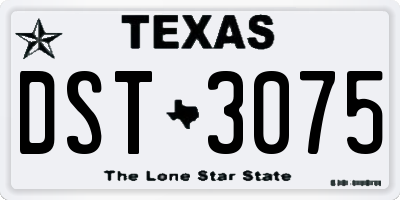 TX license plate DST3075