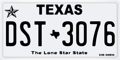TX license plate DST3076
