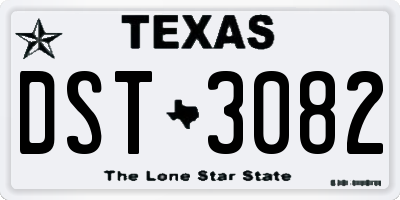 TX license plate DST3082