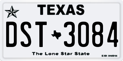 TX license plate DST3084