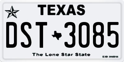 TX license plate DST3085