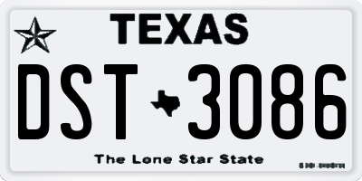 TX license plate DST3086