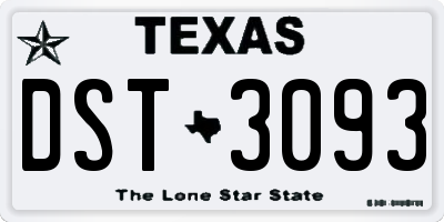 TX license plate DST3093