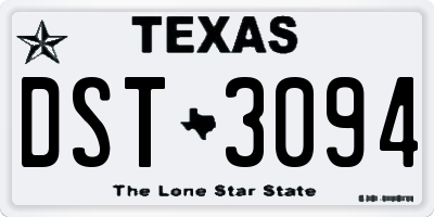 TX license plate DST3094