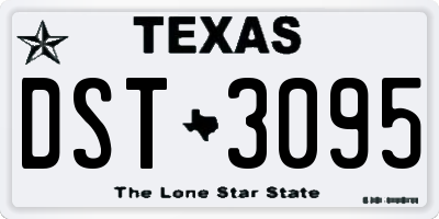 TX license plate DST3095