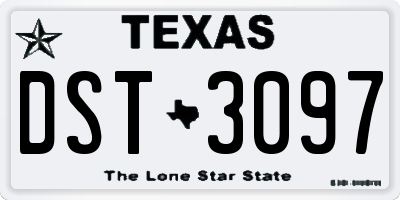 TX license plate DST3097