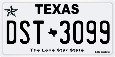 TX license plate DST3099