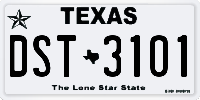 TX license plate DST3101