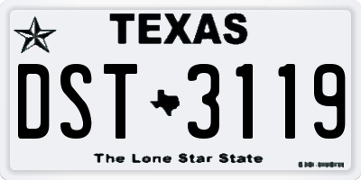 TX license plate DST3119