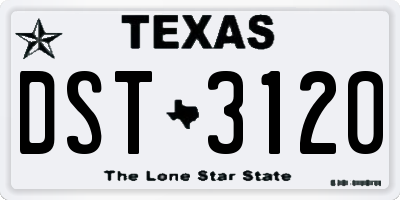 TX license plate DST3120