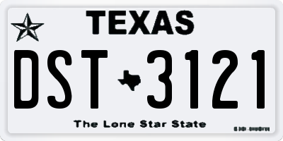 TX license plate DST3121