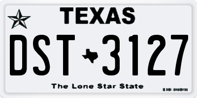 TX license plate DST3127