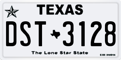 TX license plate DST3128