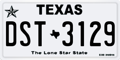 TX license plate DST3129