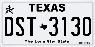 TX license plate DST3130