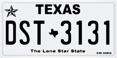 TX license plate DST3131