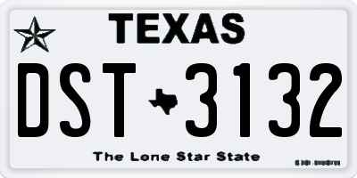 TX license plate DST3132