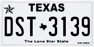 TX license plate DST3139