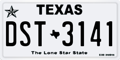TX license plate DST3141