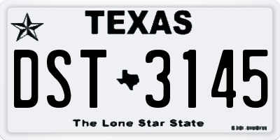 TX license plate DST3145