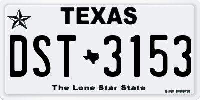 TX license plate DST3153