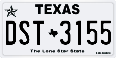 TX license plate DST3155